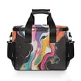 thumbnail image 7 of FORMRS Insulated Cooler Bag 24 Cans Capacity Soft Leakproof Lunch Box with Side Pockets, Colorful Black, 7 of 7