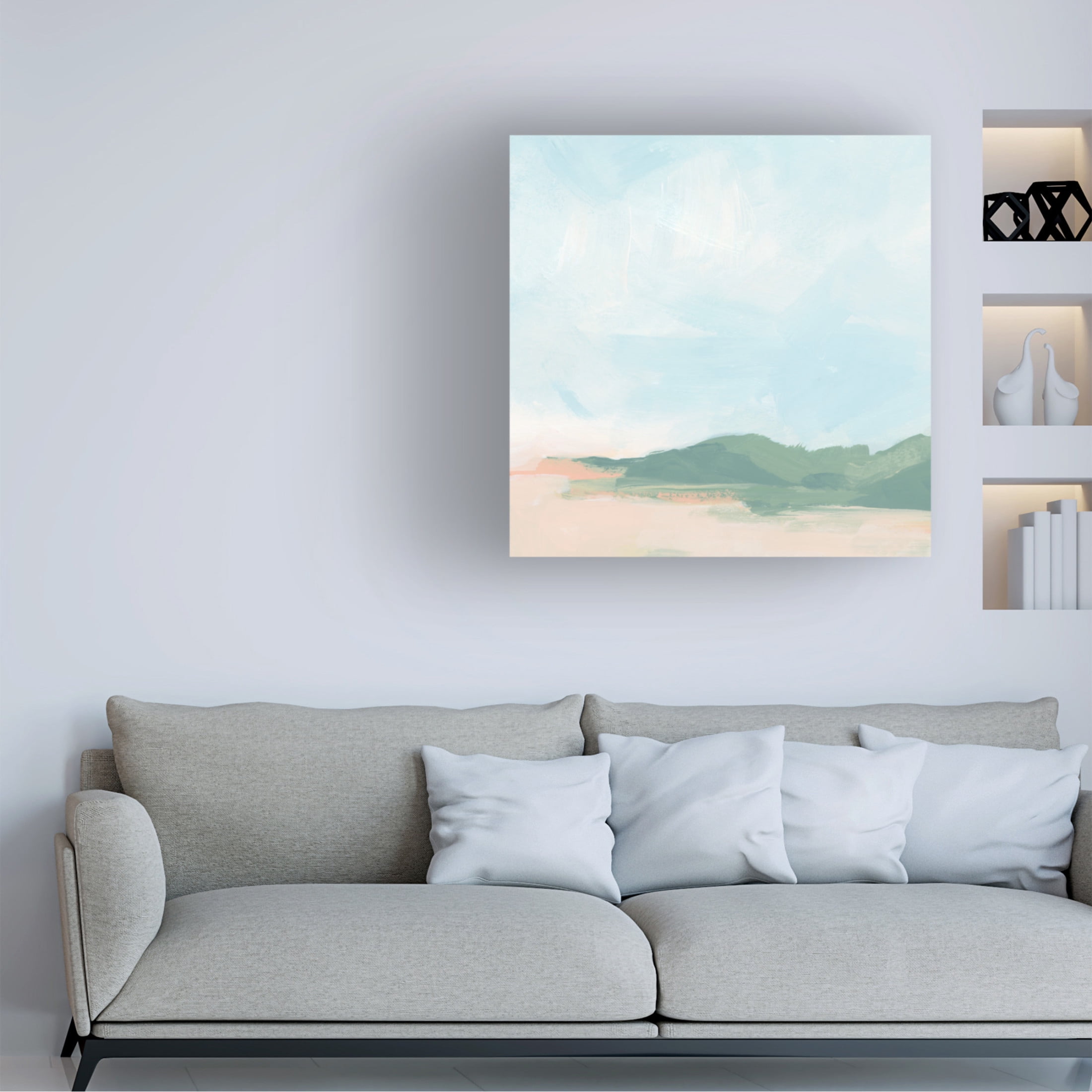 Canvas Wall Art - June Erica Vess 'Sandbar Cameo III' Wall Art for Living Room, Bedroom, or Office Décor by Trademark Fine Art - 24 x 24 Inches