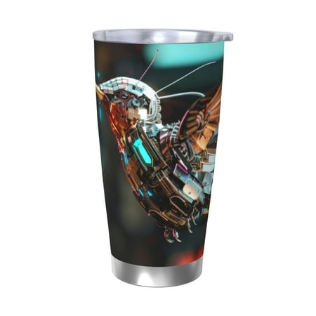 

Junzan Futuristic Robot Hummingbird for 20oz Stainless Steel Insulated Car Cup with Spillproof Lid - Insulated Coffee Mug Thermal Cup-Without Straw