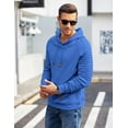 thumbnail image 4 of COOFANDY Men's Knit Hoodie Pullover Regular Fit Long Sleeve Drawstring Hooded Sweatshirt with Kanga Pocket, 4 of 7