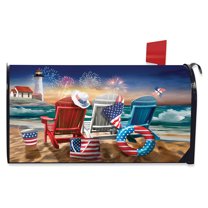 Briarwood Lane Beachfront Fireworks Fourth of July Large Oversized Mailbox Cover