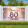 thumbnail image 2 of Glittery Design Cheers to 80 Years Milestone Celebration Banner Elegant Gemstone for Senior Party Anniversary Adult Celebration, 2 of 8