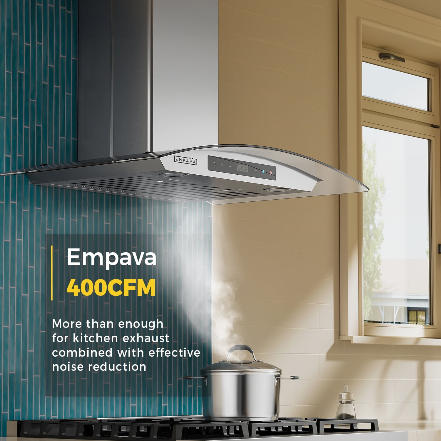 30 in. 400 CFM Ducted Kitchen Glass Wall Mount Range Hood in Stainless Steel