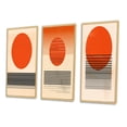 thumbnail image 3 of Designart "Minimalist Geometric Sunset in Bold Orange III" Modern Geometric Framed Wall Art Set Of 3 - Orange Abstract Frame Gallery Wall Set For Home Decor, 3 of 6