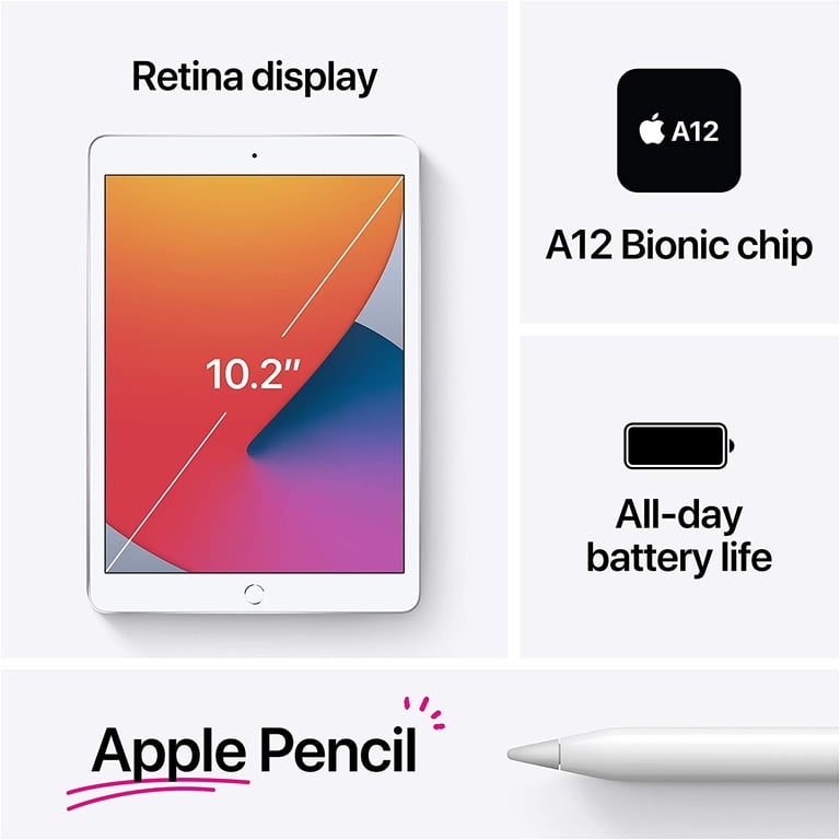 Renewed Apple iPad 10.2in, WiFi, 32GB, Space Gray, 8th Gen, 2020