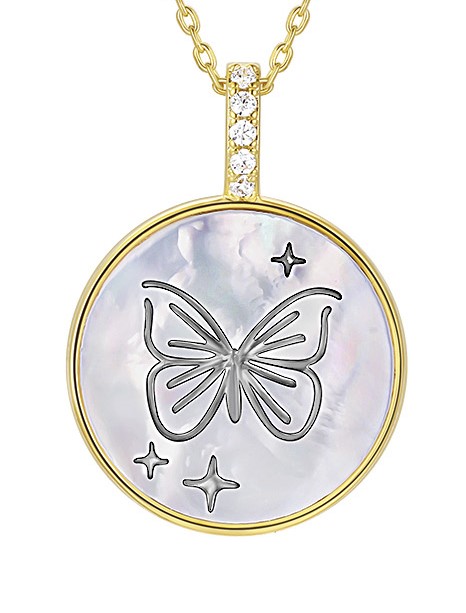Believe by Brilliance Women's Set with Mother of Pearl in 14KT Gold Flash Plated Brass
