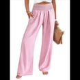 thumbnail image 1 of Pantalones Palazzo de Cuadros para Mujer, Pantalones de Pijama de Cintura Alta y Pierna , Pantalones Casuales Bonitos con Bolsillos Rosa M, 1 of 7