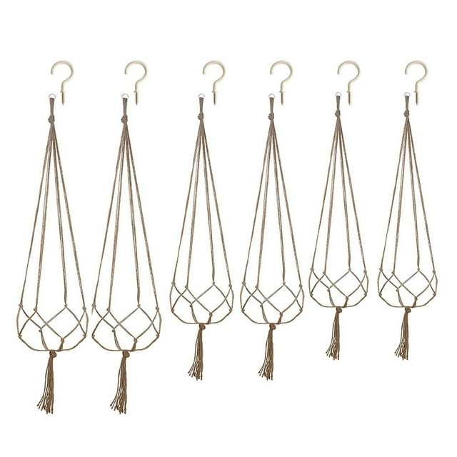 Agiferg 6PCS Plant Hanger Flower Pot Cotton Rope Wall Plant Holder Indoor Home Decor