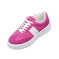 thumbnail image 2 of HTHLVMD Platform Sole Trainers, Colorful Suede Sneakers, Everyday Walking Shoes, Platform Sneakers for Women Comfortable Fashion Retro Sneakers Casual Non-Slip Tennis Walking Shoes, Hot Pink 8.5, 2 of 6