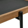 thumbnail image 4 of Kate and Laurel Macabe Industrial Modern Wood and Slate Side Accent Table with Black Iron Metal Base, Rustic Brown Finish, 4 of 7