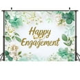 thumbnail image 5 of Happy Engagement Backdrop Green Eucalyptus Leaves She Said Yes Photography Background Sage Green White Floral Diamond Ring Bride to Be Party Decorations Banner Supplies Photo Booth Props, 5 of 6