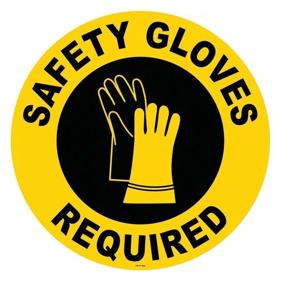 Anti-Slip Floor Sign, 17 in H, 17 in W, Vinyl, Circle, English, FS-17-322