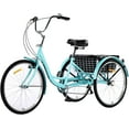 thumbnail image 4 of Adult Tricycles 24 & 26 Inch, 7-Speed 3-Wheel Bikes for Men and Women with Dual Chain, Spacious Rear Basket, and Bag for Shopping, Beach, and City Riding, 4 of 6