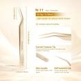 thumbnail image 2 of NAGARAKU Tweezers for Eyelash Extensions Curved Lash Tweezers Precision Pinzas Professional Easy Fanning Stainless Steel Precise Long Tip Pointy Make Fans for Lashes Isolation (N-11), 2 of 8