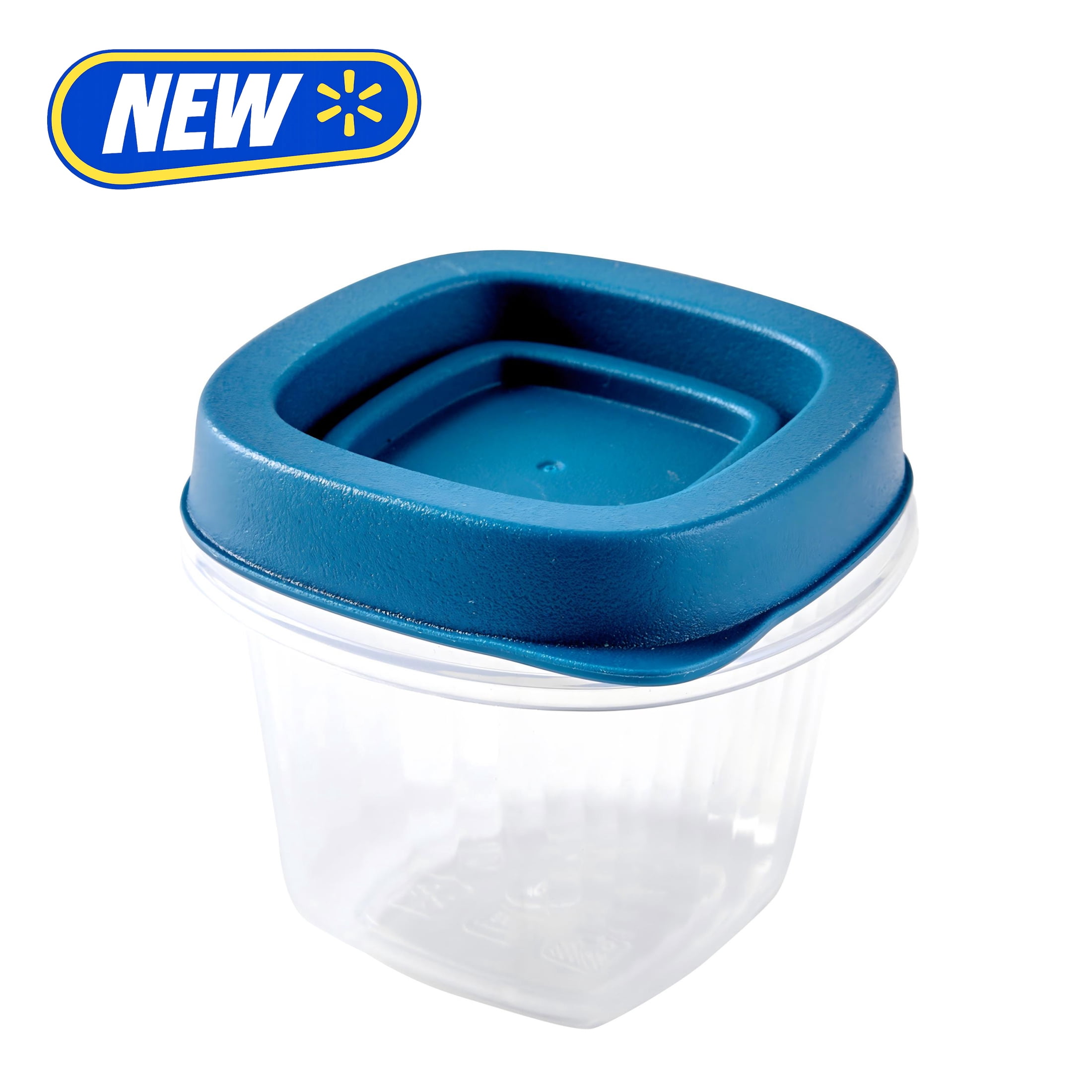 (2 pack) Mainstays Reusable Food Storage Container,  Extra-Small Square, Plastic 4-Pack, 4 Containers with Lids, 0.5 Cup, Ideal for Snacks and Sauces