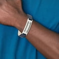 thumbnail image 4 of Stainless Steel Blue Leather with Wire Adjustable Buckle Bracelet, 4 of 5