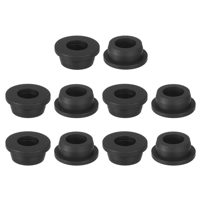 Uxcell 10Pack 5/8" ID, 1" Agujero de Perforación Grommets de Caucho, Tapones para Agujeros de Grommets de Sombrero Superior para Cable de 16mm, Negro