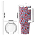 thumbnail image 4 of Logiee Strawberries Print 40OZ Ice Bully Cup with Handle and Straw, Double Wall Stainless Steel Tumbler,Travel Coffee Cup with Lid, Summer Insulation and Cooling Cup, 4 of 8