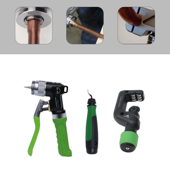 SHZICMY Hydraulic Pipe Expander Tool Kit Pipe Cutter Deburring Tool 7 Pipe Expander Heads for 3/8 to 1-1/8 inch Copper Pipe