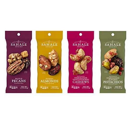 Sahale Snacks Glazed Nut Mix Variety Pack, 1.5 Ounces Each, 12 Count – Single-Serve Sweet & Savory Nut Snacks for On-the-Go