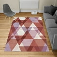thumbnail image 2 of Geometric Turkish Area Rug, Abstract Geometric Pattern Vintage Inspired Retro Colors Old Style Graphic Art, Soft Carpet for Living Room Decor with Distressed Look, 2.6' x 5', Purple Grey, by Ambesonne, 2 of 4