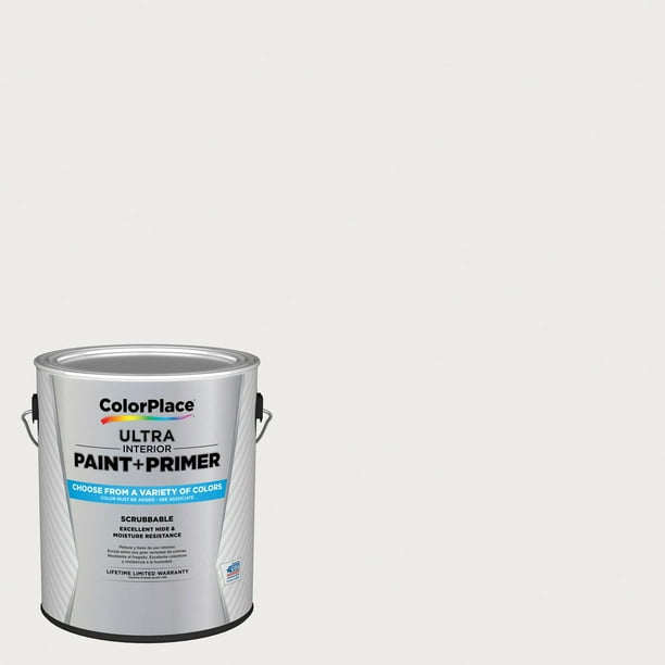 ColorPlace Ultra Interior Paint & Primer, Swan White, Satin, 1 Gallon