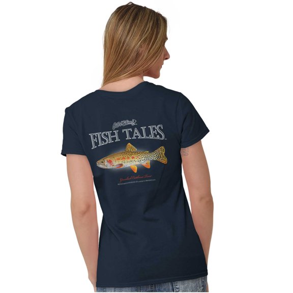 Gill McFinn Cutthroat Trout Fisherman Womens Fitted Plus Size Graphic Tee Brisco Brands 2X