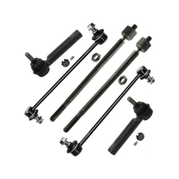 Front Tie Rod and Sway Bar Link Kit - Compatible with 2009 - 2019 Toyota Corolla Sedan 2010 2011 2012 2013 2014 2015 2016 2017 2018