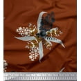 thumbnail image 1 of Soimoi Velvet Fabric Leaves & Rose Flower Decor Fabric Printed Yard 58 Inch Wide, 1 of 3