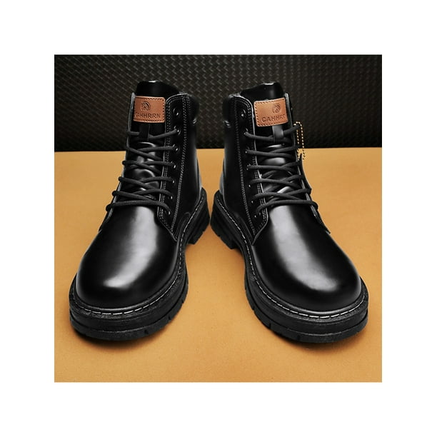 Woobling Men Combat Booties Lace Up Work Boot Non slip Ankle Boots