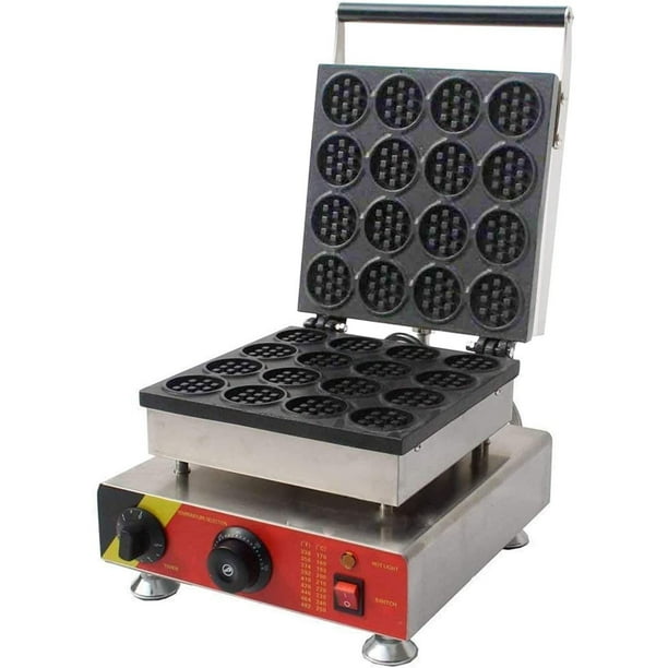 Intbuying 16 Hole Waffle Machine Commercial Electric Mini Round Cake 