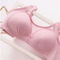 thumbnail image 3 of Guiexla Mid-aged Women Bra Adjustable Shoulder Strap Plus Size Solid Color Wireless Good Breathability Shockproof Push-up Grendmother Sport Daily Lady Bra, 3 of 7