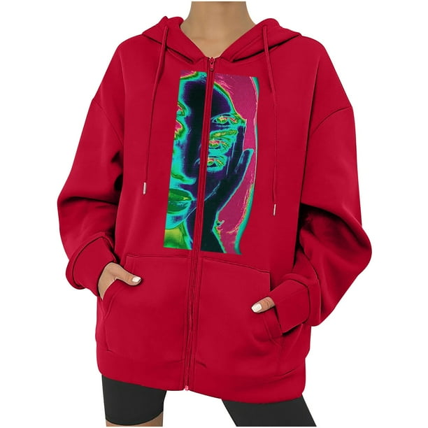 Sudaderas con capucha con estampado de características de patrón de temperatura somatosensorial de Halloween de otoño/invierno para mujer Pompotops FGAJ22273