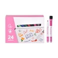 thumbnail image 2 of PONPRNGY Magnetic Dry Erase Markers Fine: 24 Colors Erasable Whiteboard Markers Fine Point with Eraser Cap, Low Odor White Board Dry Erase Pens Fine Tip for Home, office, 2 of 6