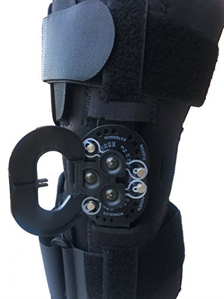Alpha Medical Knee Brace Stabilizer & Compression Sleeve w/ Hinges & Straps for Knee Support, Injury Recovery & Prevention from Moderate to Major Injuries, for Men & Women L1832/L1833 Large