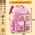 thumbnail image 2 of Mochila Capibara Escolar Kawaii Con Accesorios Regalo Para Unisex Jóvenes Y Niños Xtellar rosa, 2 of 3