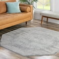 thumbnail image 2 of Country & Floral Cadence Collection Area Rug 4'x4' Octagon - Gray, 2 of 5