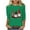 FY1-Green, variant on Christmas Shirts Women Cute Christmas Gnomes Graphic Tees 3/4 Length Sleeve Women Tops Funny Family Party Christmas T-Shirts