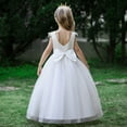 thumbnail image 2 of Flower Girls Maxi Dress Bridesmaid Floral Boho Vintage Lace Dance Gown for 4-14Y, 2 of 7