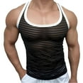 thumbnail image 2 of Mens Shirts Clearance JXMVOJ Men's Summer Casual Fashion Top, Stripe Sleeveless Tank, Round Neck Vest, Lightweight and Comfortable, Stylish Everyday Wear, 2 of 3