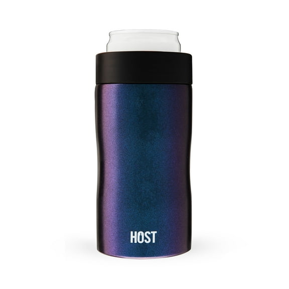Host Stay-Chill Double Walled Slim Can Cooler for Beer, Soda, Galaxy Black