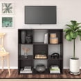 thumbnail image 4 of 9 Cube Laminated Wood Stackable Open Bookcase Display Shelf Organizer for Household, Living Rooms, and Studies, Espresso, 4 of 5