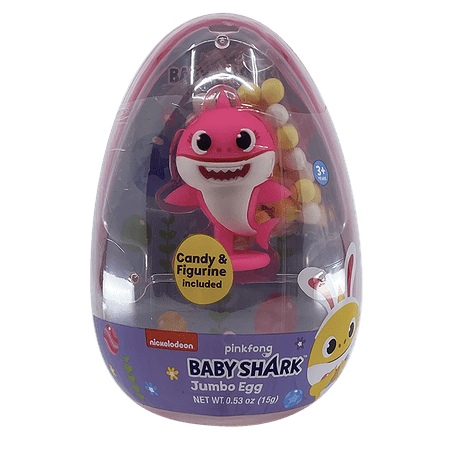 Baby Shark in a Jumbo Plastic Egg filled with Candy, 0.53 oz