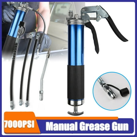 Supsupsiu 7000PSI Pistol Grip Grease Gun with Extra-Long Reinforced Flex Hose - Blue