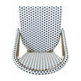 thumbnail image 3 of Outdoor PE Ratten and Aluminum French Bistro Chairs, Set of 2, Rusted Blue & White, Bamboo Print Finish, 3 of 5