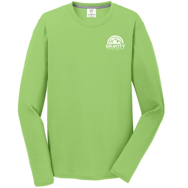 Gravity Outdoor Co. Performance Long Sleeve Shirt - Lime - White Logo - L