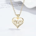 thumbnail image 2 of 14K Gold Plated MOM Heart Pendant Necklace with Swarovski Crystal, 2 of 4