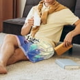 thumbnail image 6 of Bixox Men's Not All Those Who Wander Are Lost printed lightweight casual shorts, soft sleep shorts with pockets., 6 of 7