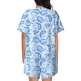 thumbnail image 3 of Lsque Winter Paisley Pattern Women's Short-Sleeved Pajama Set - 2 Piece Soft and Lightweight Sleepwear Set-X-Large, 3 of 9