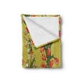 thumbnail image 2 of Floral Soft Flannel Fleece Throw Blanket, Vertical Strips of Tulips and Daffodils Leafy Botanical, Cozy Plush for Indoor and Outdoor Use, 50" x 60", Khaki Multicolor, by Ambesonne, 2 of 6